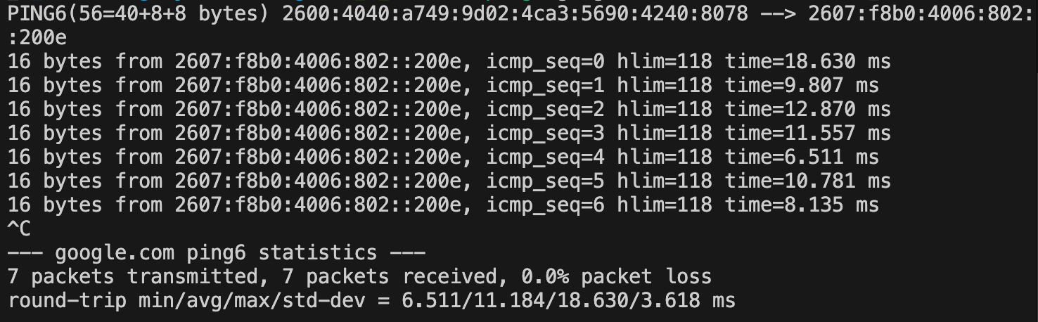 IPv6 Ping